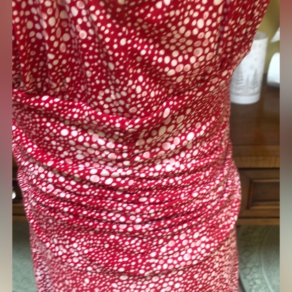 Dress Barn Red & White Floral Empire Waist Sleeveless Knee Length Midi Dress 10 - Picture 11 of 11